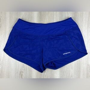 Patagonia Women's Lined Strider Running Shorts 3" Inseam Blue Size Medium